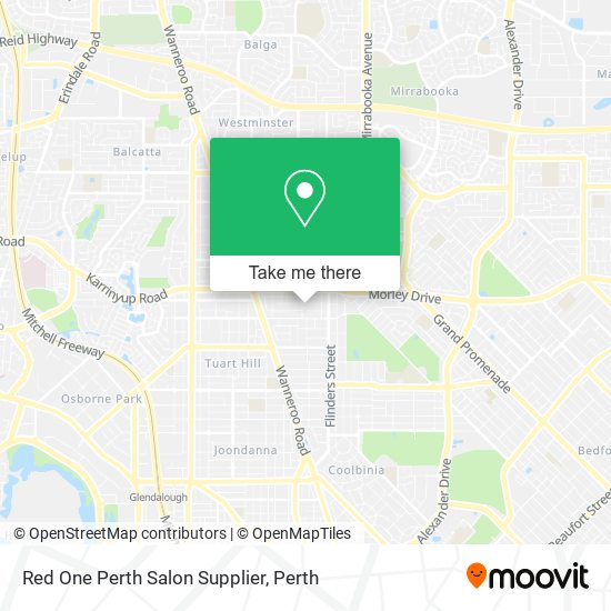 Red One Perth Salon Supplier map