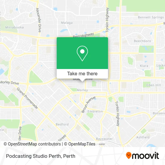 Mapa Podcasting Studio Perth