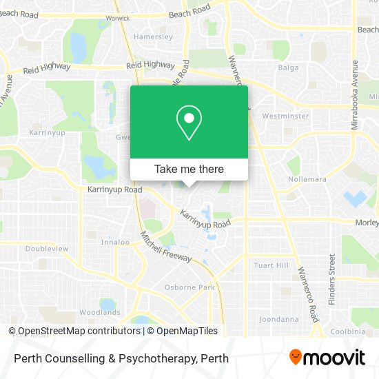 Perth Counselling & Psychotherapy map
