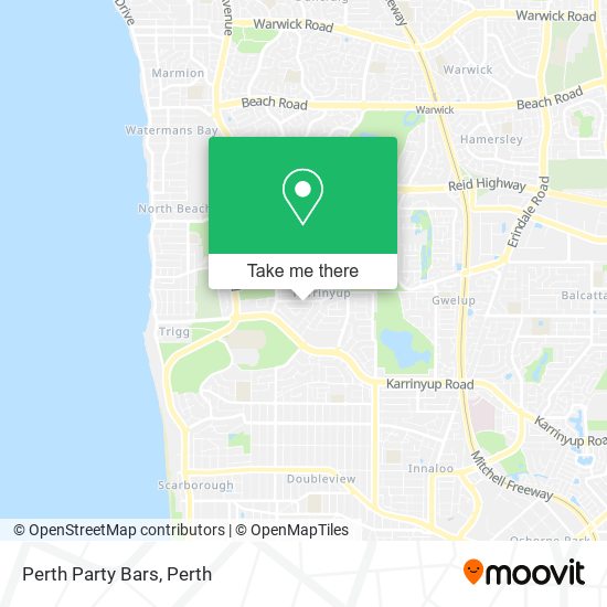 Mapa Perth Party Bars