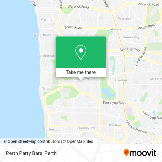 Mapa Perth Party Bars