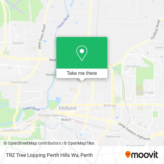 Mapa TRZ Tree Lopping Perth Hills Wa