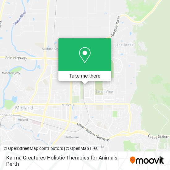 Karma Creatures Holistic Therapies for Animals map