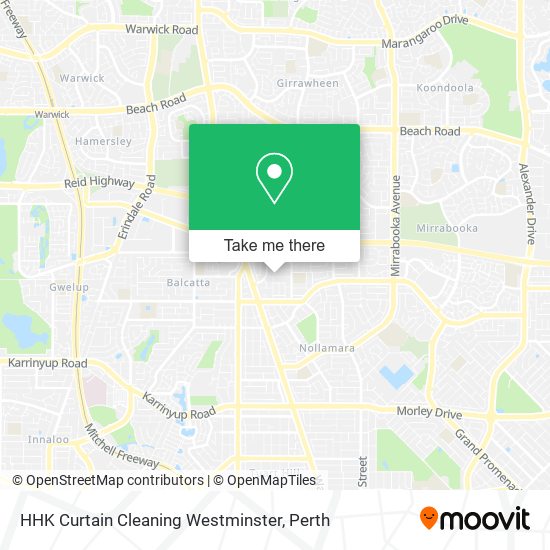 HHK Curtain Cleaning Westminster map