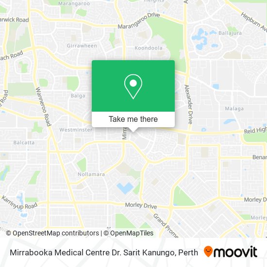 Mapa Mirrabooka Medical Centre Dr. Sarit Kanungo