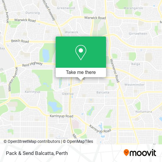 Pack & Send Balcatta map