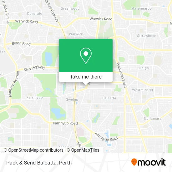 Mapa Pack & Send Balcatta