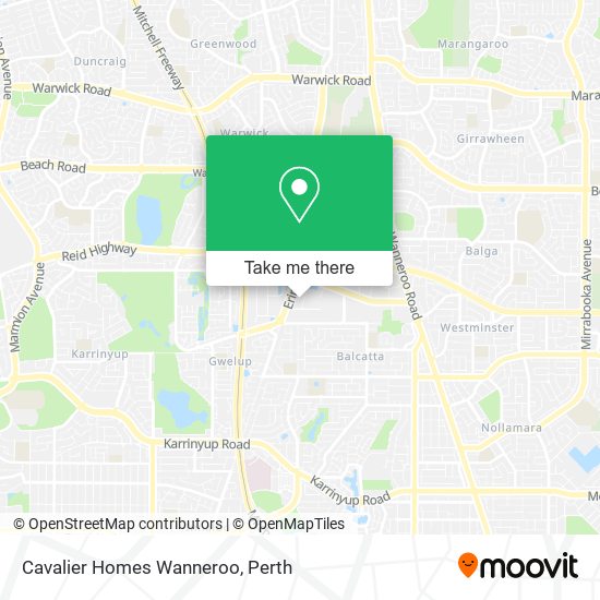 Cavalier Homes Wanneroo map