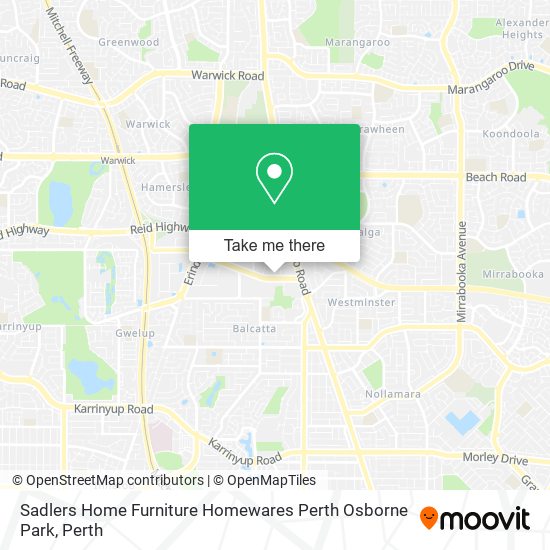 Mapa Sadlers Home Furniture Homewares Perth Osborne Park