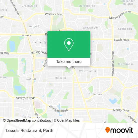 Mapa Tassels Restaurant