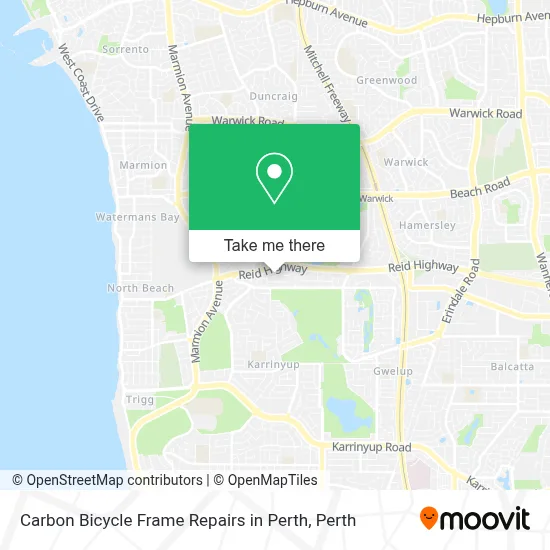 Mapa Carbon Bicycle Frame Repairs in Perth