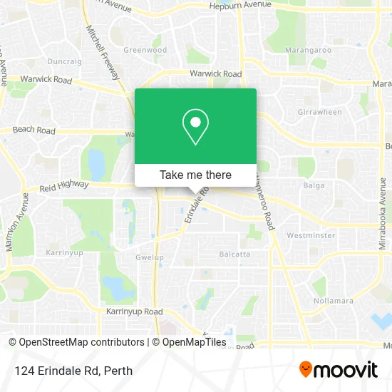 Mapa 124 Erindale Rd
