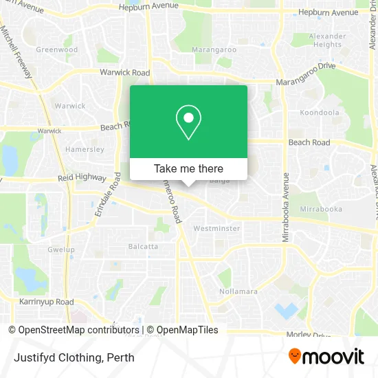 Mapa Justifyd Clothing