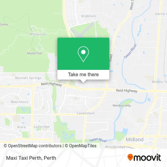 Mapa Maxi Taxi Perth