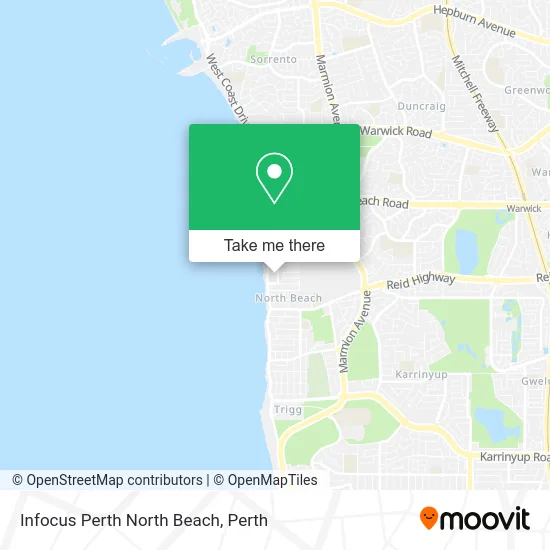 Mapa Infocus Perth North Beach