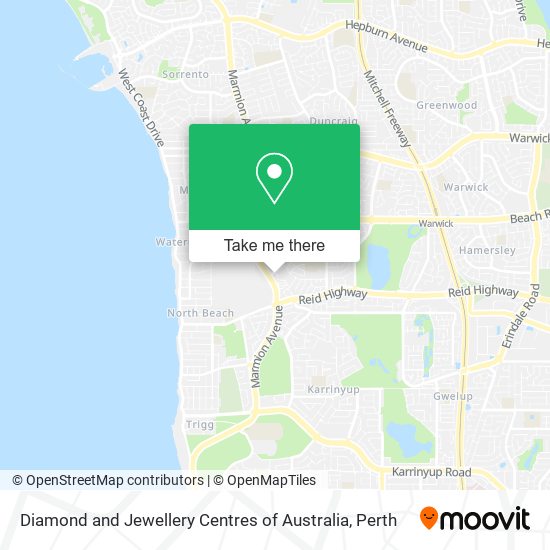 Mapa Diamond and Jewellery Centres of Australia