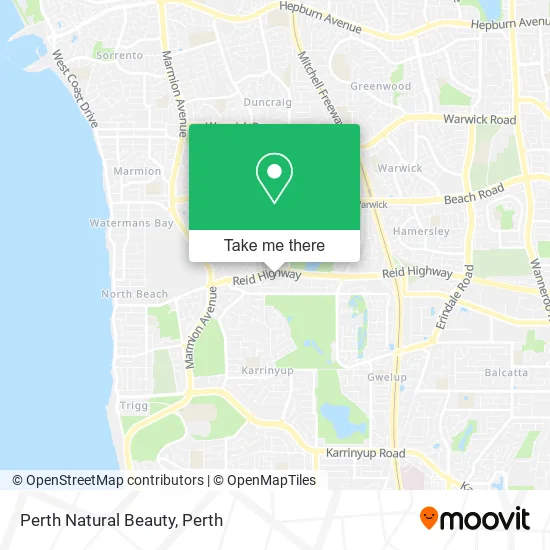 Mapa Perth Natural Beauty