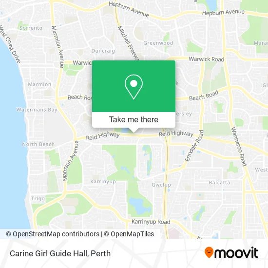 Mapa Carine Girl Guide Hall