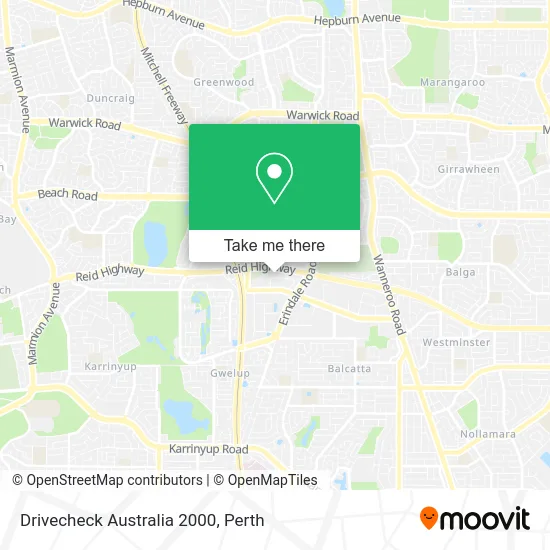 Mapa Drivecheck Australia 2000