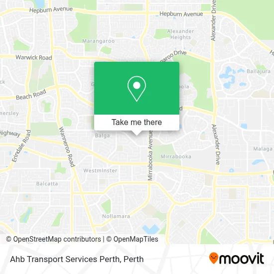 Mapa Ahb Transport Services Perth