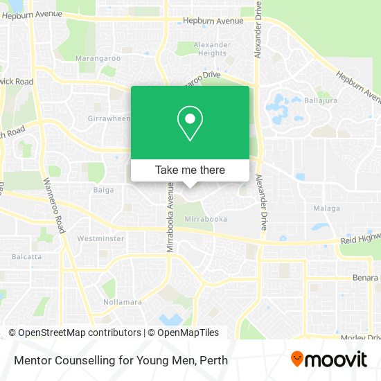 Mentor Counselling for Young Men map