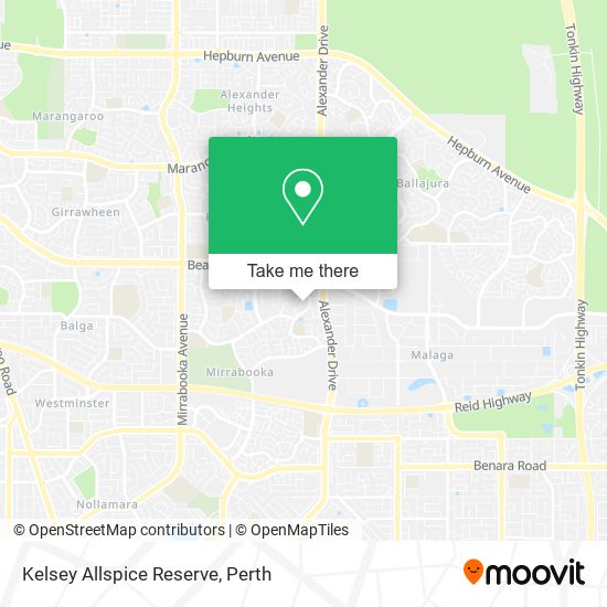 Kelsey Allspice Reserve map
