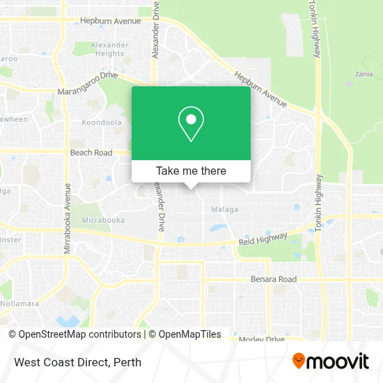 Mapa West Coast Direct