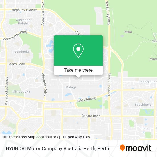 HYUNDAI Motor Company Australia Perth map