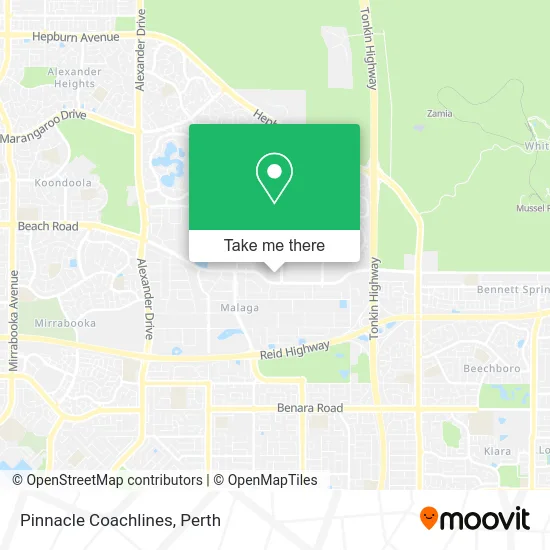 Mapa Pinnacle Coachlines