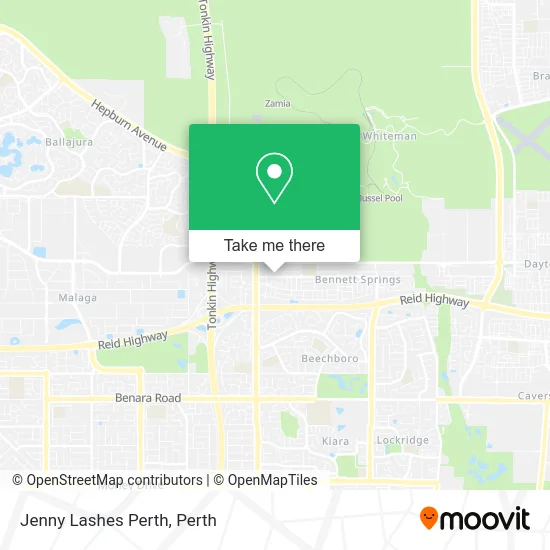 Mapa Jenny Lashes Perth