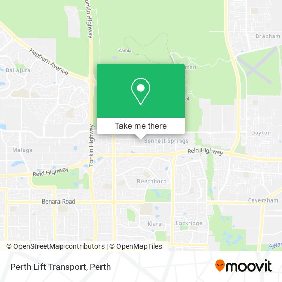 Perth Lift Transport map