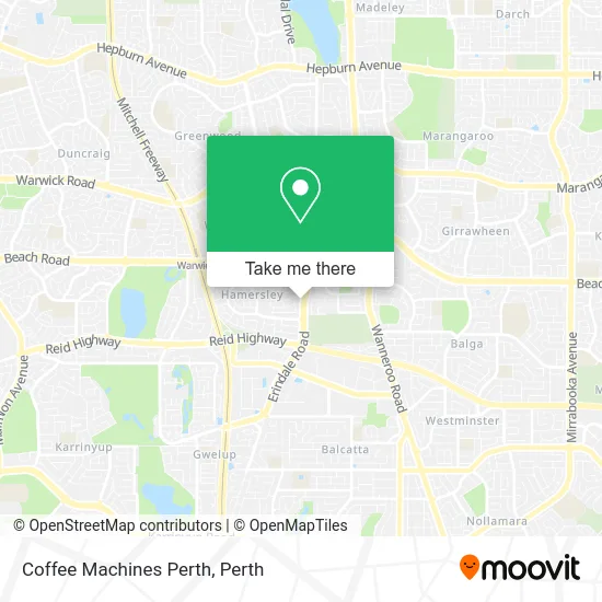 Mapa Coffee Machines Perth