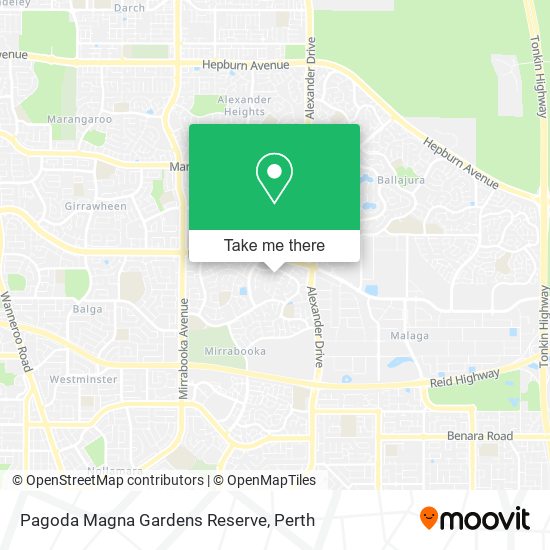 Pagoda Magna Gardens Reserve map