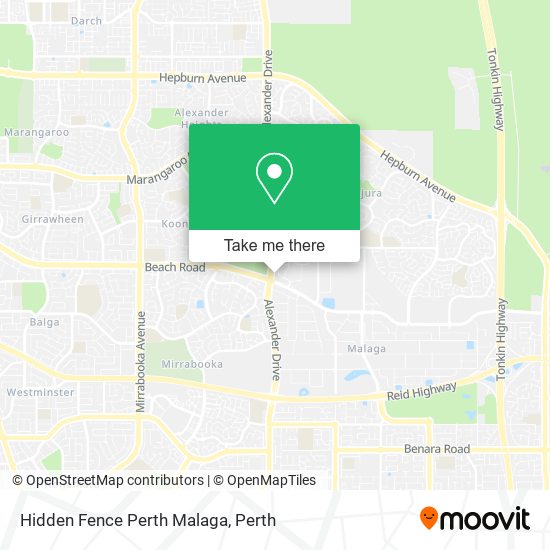 Mapa Hidden Fence Perth Malaga