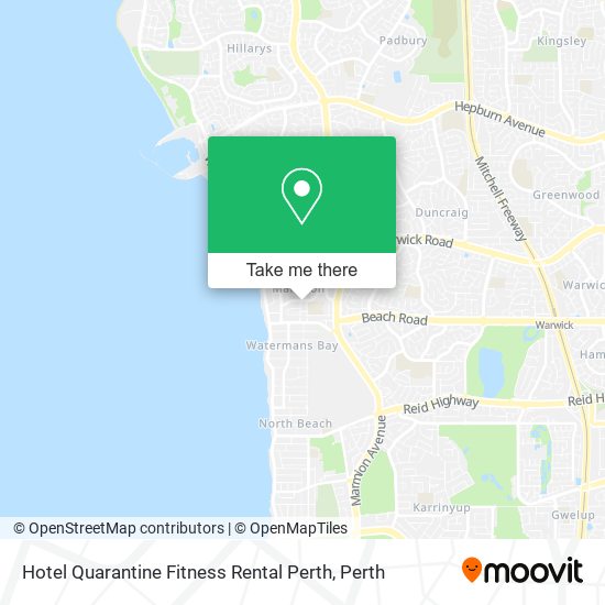 Hotel Quarantine Fitness Rental Perth map