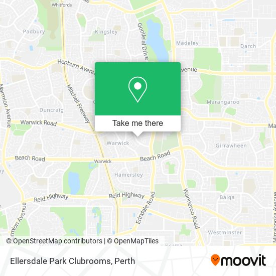 Mapa Ellersdale Park Clubrooms