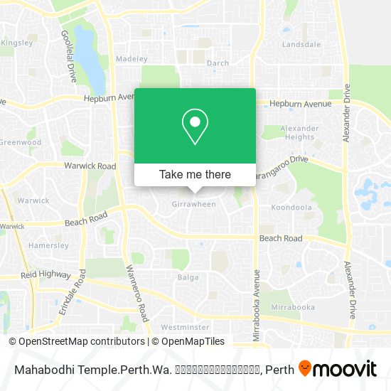 Mahabodhi Temple.Perth.Wa. မဟာေဗာဓိေက်ာင္း map