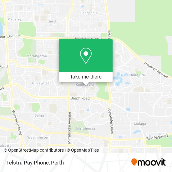 Mapa Telstra Pay Phone