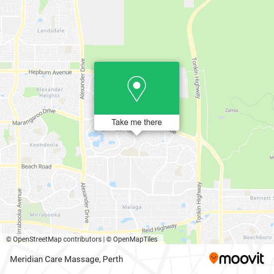 Meridian Care Massage map