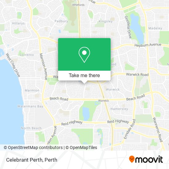 Mapa Celebrant Perth
