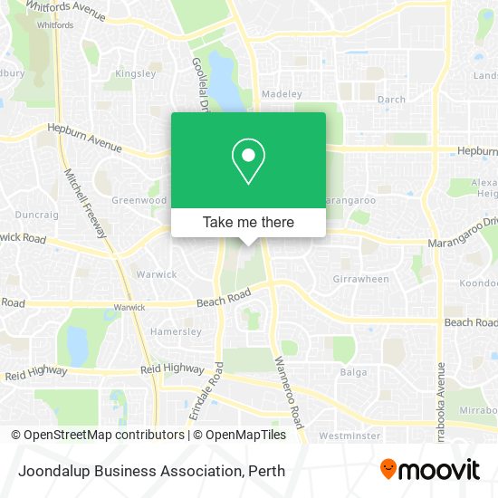 How to get to Joondalup Business Association in Warwick by bus or train?