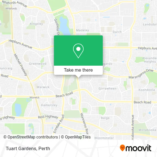 Mapa Tuart Gardens