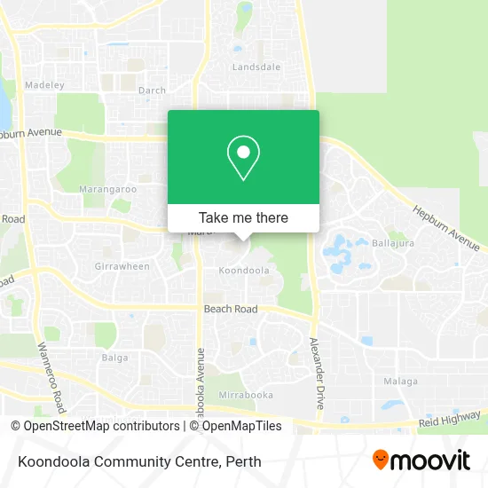 Mapa Koondoola Community Centre