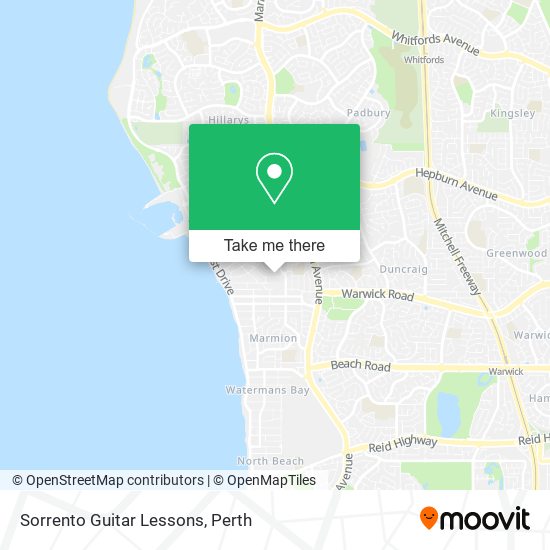 Sorrento Guitar Lessons map