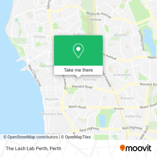 Mapa The Lash Lab Perth