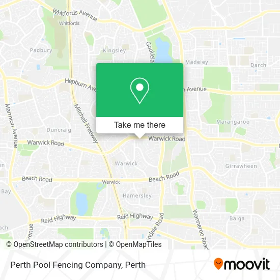 Mapa Perth Pool Fencing Company