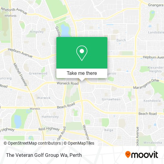 The Veteran Golf Group Wa map