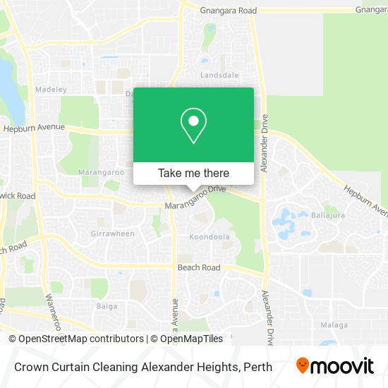 Crown Curtain Cleaning Alexander Heights map