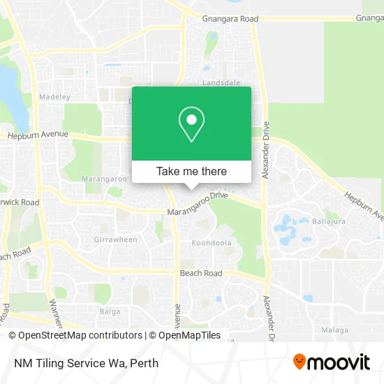 NM Tiling Service Wa map