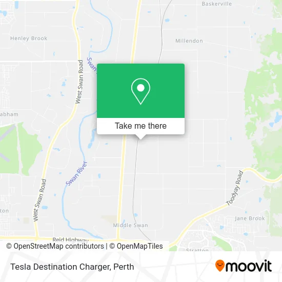Mapa Tesla Destination Charger